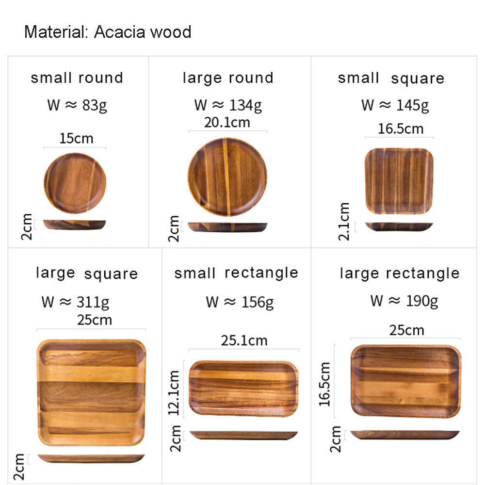 Wooden Tray Dinner Plate Set