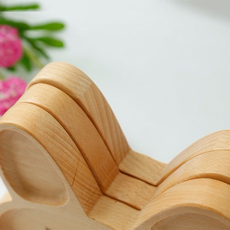 Cute Rabbit Face Wood Dinner Plate