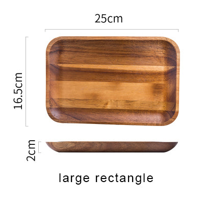 Wooden Tray Dinner Plate Set