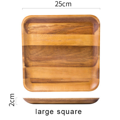 Wooden Tray Dinner Plate Set